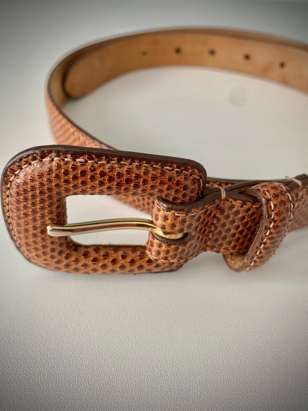Genuine Reptile Leather Brown Belt